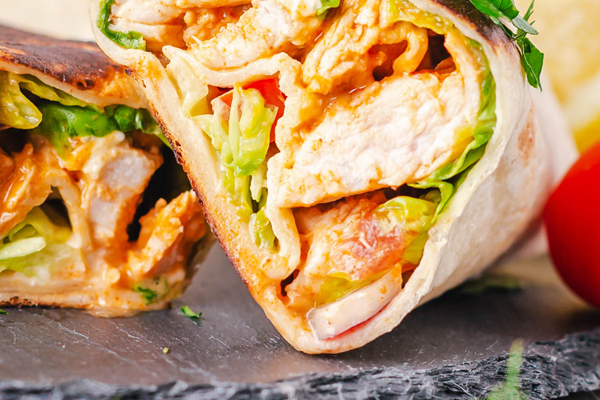 Chicken Caesar Wrap Stoughton MA made fresh with grilled chicken and crisp lettuce